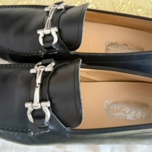 Salvatore Ferragamo Mens Parigi Gancini Black Leather Loafer Sz 9.5D, Excellent - Picture 10 of 11